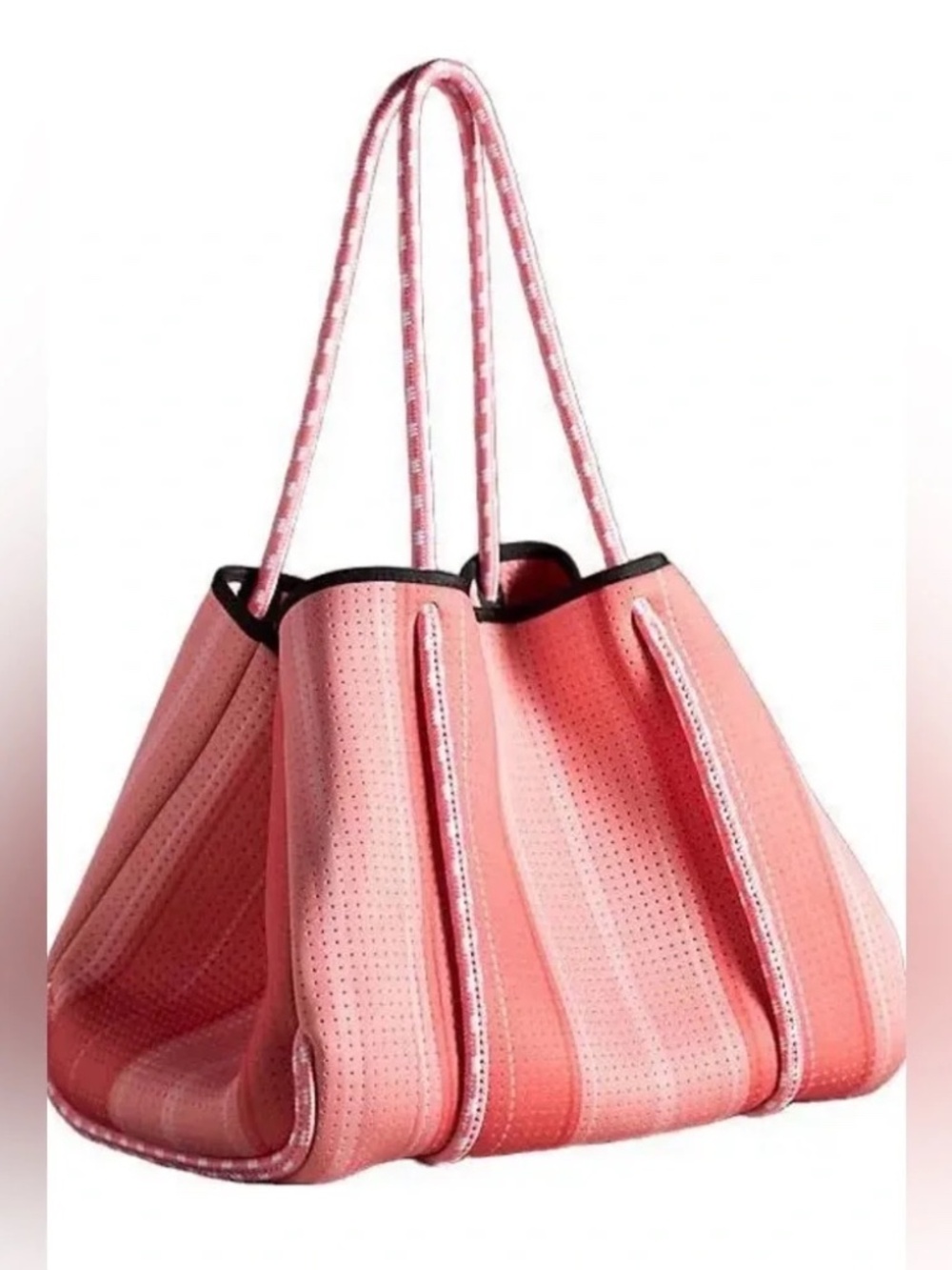 POP UPS BRAND EVERYDAY NEOPRENE TOTE in PINK STRIPE, ANTHRO EXCLUSIVE COLOR